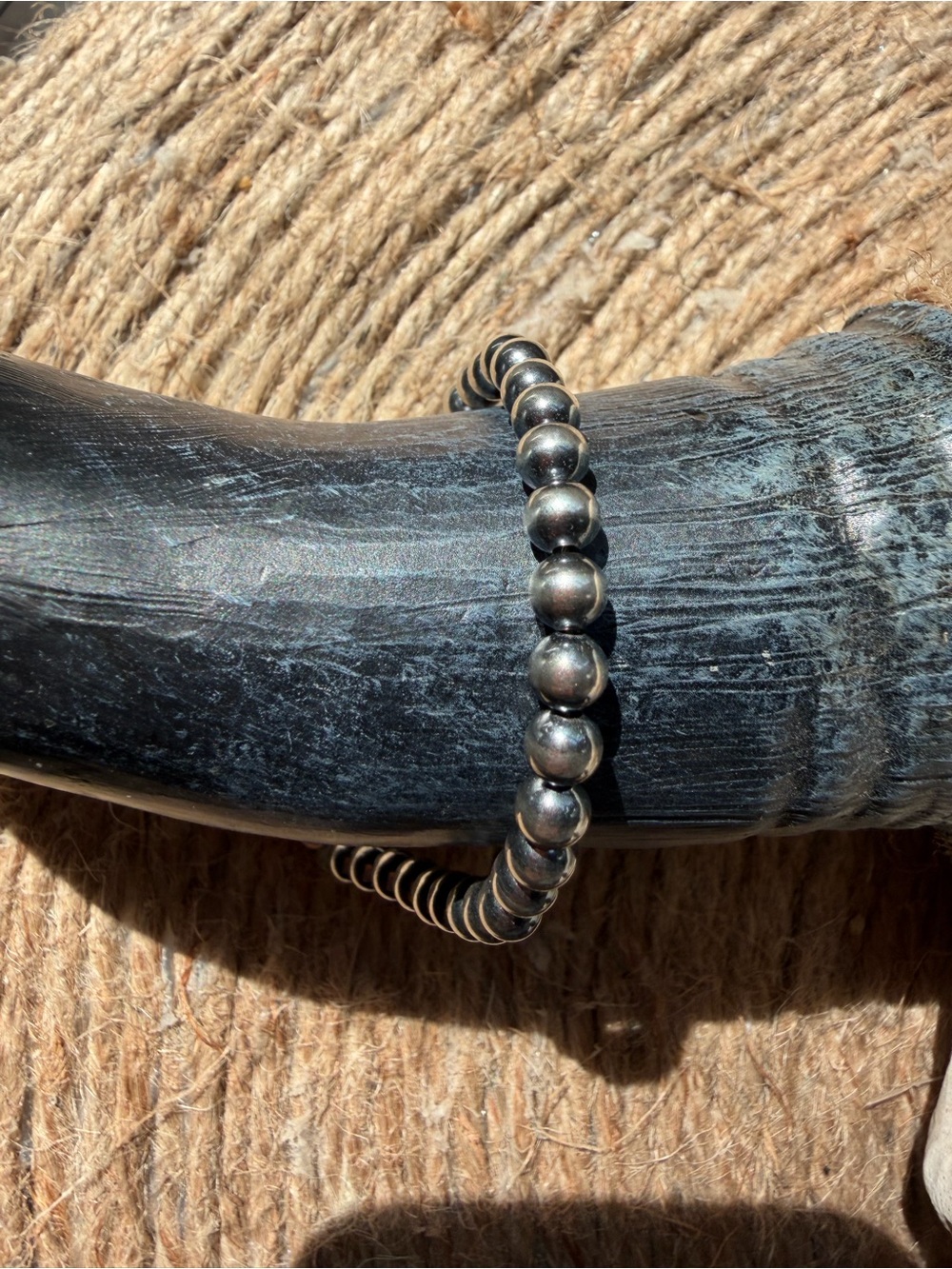 Sterling Silver 5mm Desert Pearls Beaded Bracelet with clasp